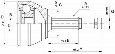 OPEN PARTS cvj502510 -  Шарнирный комплект, приводной вал